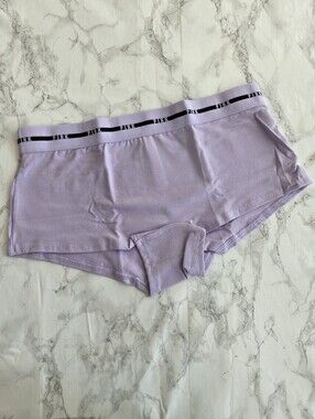Victoria's Secret PINK Logo Cotton Boyshort Panties L NWT